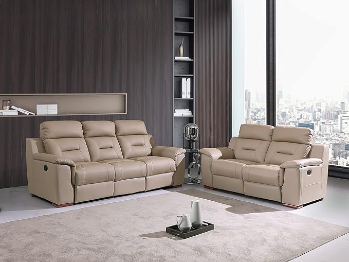 Blackjack Furniture Walker Leather Match Upholstered Reclining Living Room Loveseat Hazel Wood