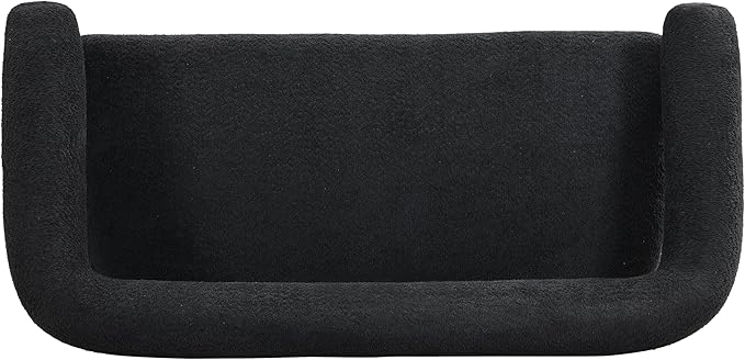 Christopher Knight Home Celen Modern Boucle Fabric Upholstered Loveseat with Round Armrest and Rubberwood Frame Comfy Living Room 2-Seater Sofa Space-Saving Couch for Hotel/Apartment Black + Brown