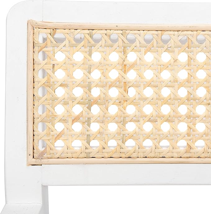 Safavieh Home Lula White and Natural Cane Accent Chair