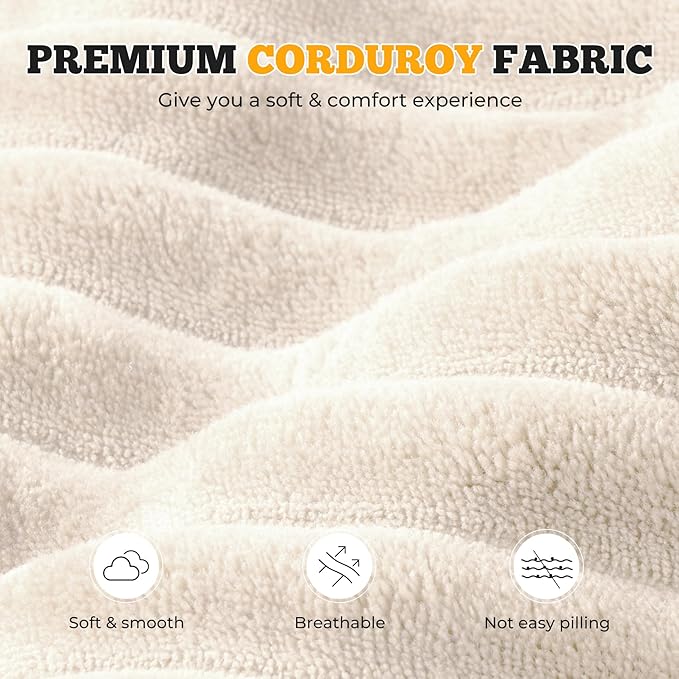 113 Modular Sectional Sofa Bed Convertible Cloud Couches for Living Room with Ottoman 6 Seater Corduroy Boneless Couch Sleeper Sofa Set No Assembly Required Beige 1 PCS