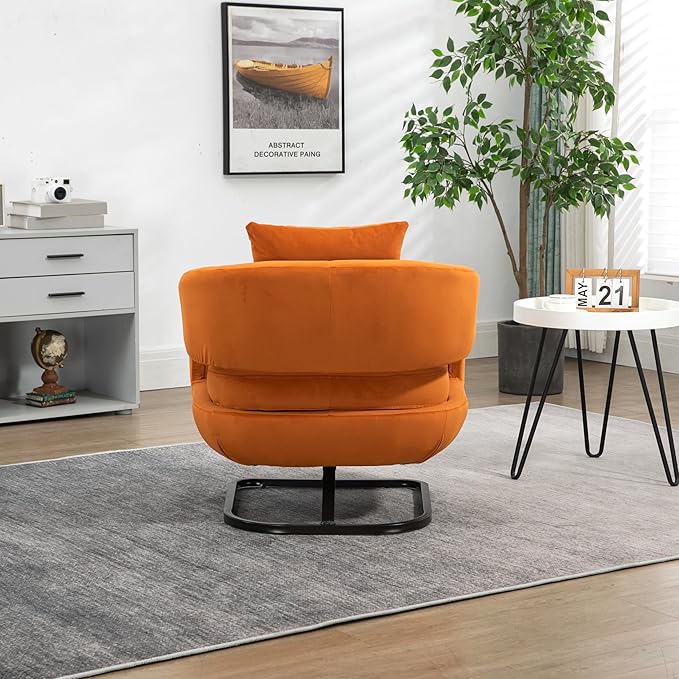 House Hold Upholstered Tufted Living Room Chair Textured Velvet Fabric Accent Chair with Metal Stand