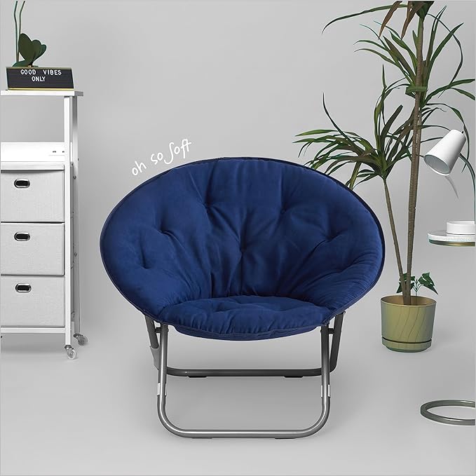 Urban Lifestyle Micro Suede Saucer Chair Adult Navy