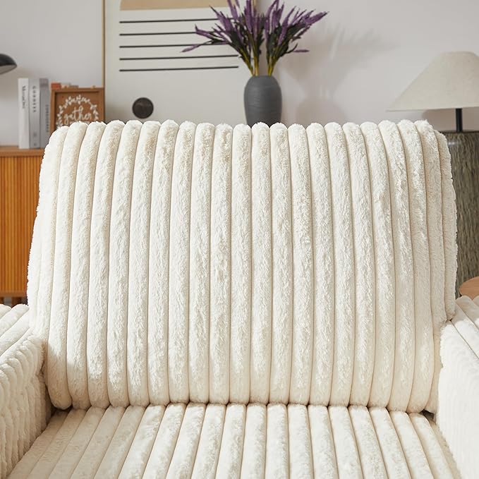 Eafurn 42.5 Oversized Accent Chair with Storage Ottoman Convertible Chaise Lounge Corduroy Cloud Sofa Chair w/Cupholders Modern Extra Wide Armchair
