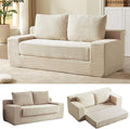 70.87 Loveseat Sofa Bed - Corduroy Upholstered Comfy Deep Seat &amp Modern Design - Small Space Friendly No Assembly Needed - Ideal for Living Room Bedroom Apartment Home Office Beige