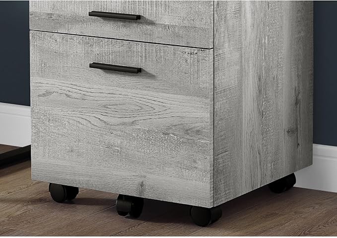 Modern Rolling File Cabinet Grey Laminate 3 Drawers Printer Stand Office Storage