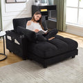 Oversized Lounge Chaise Convertible Sleeper Sofabed Corduroy Sleeper Daybed Indoor Recliner Chair Sofa Bed with Cupholders and Adjustable Headrests for Living Room Bedroom Reading Home Apartment