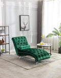 Leisure Velvet Concubine Sofa Accent Sofa Chaise Reclining Lounger Barrel Sofa with Acrylic Feet (Green)
