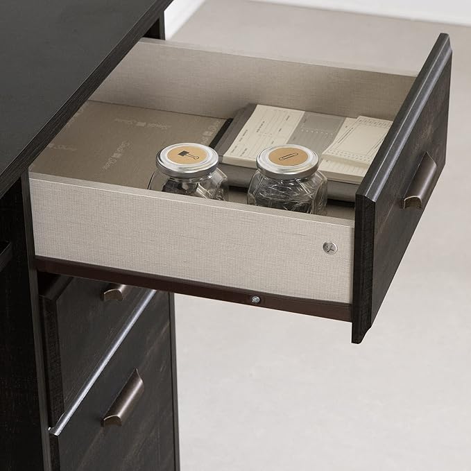 South Shore 14676 Versa Computer Desk with Hutch Rubbed Black
