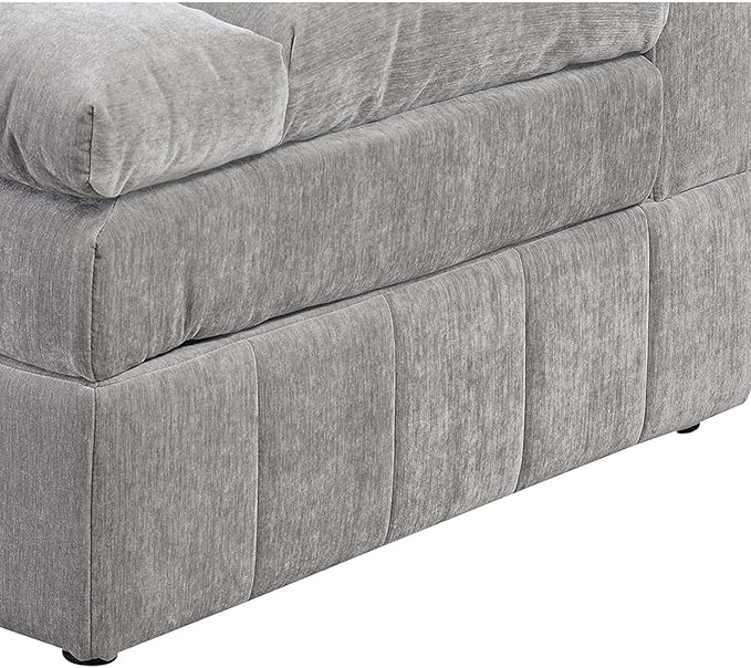 Maykoosh Modular Corner Chair - 33 Inch Arm Chair Plush Cushioned Seat Contemporary Living Room Seating Gray