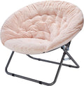 Urban Lifestyle Faux Fur Saucer Chair Blush 36.2D x 36.2W x 31.9H in