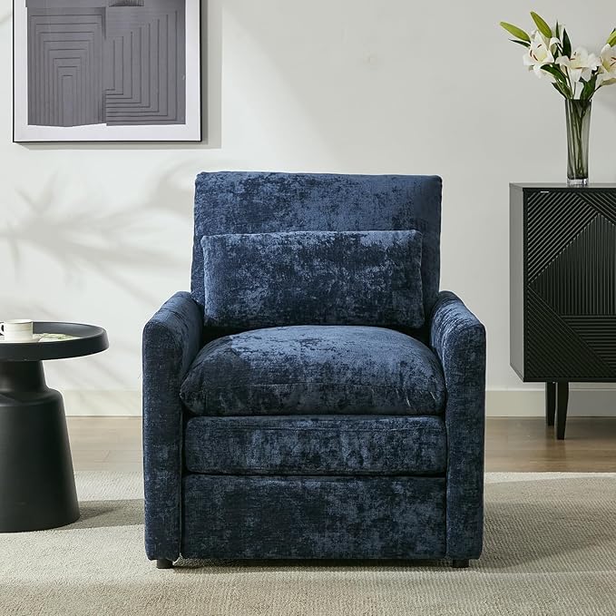 Tbfit Living Room Arm Chair Set 2-Pack Modern Accent Chairs Cloud Single Sofa Spring Seat Cushion Comfy Lumber Pillow Soft Upholstered Furniture for Home Apartment Blue