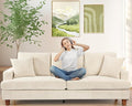 87in Corduroy Couch Kidirect Sofa No Tool Assembly Comfy Couches for Living Room 21in Deeper Seats Corduroy Sofas for Living Room with 2 Pillows Oversized Loveseat Sofa Boho Love Seat Beige Couch
