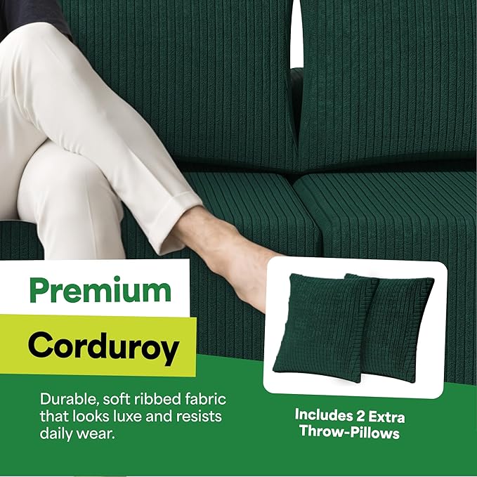 EconoHome Boneless Cloud Sectional Sofa - Plush Deep Seat L-Shaped Couch for Relaxing &amp Entertaining Durable Construction &amp Easy Assembly Perfect Addition to Any Living Room