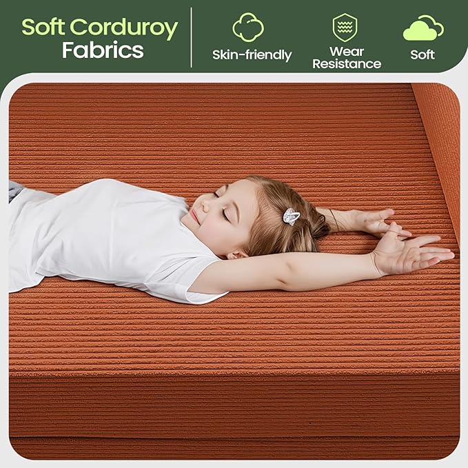 Multi-functional sofa bed crafted with compression technology and featuring corduroy fabric ideal for households with children and for apartment living rooms couch sleeper sofa futon folding floor |