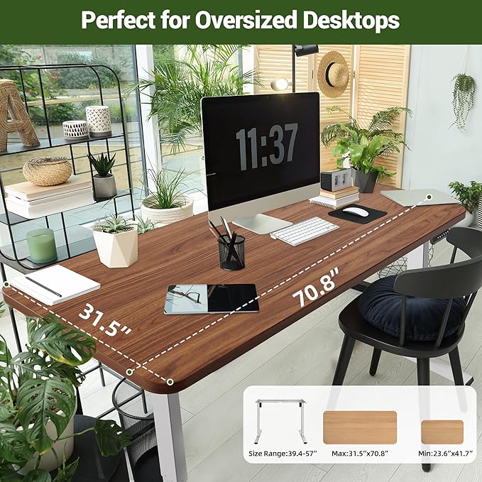 Standing Desk Frame with 330lbs Powerful Dual Motor Electric Adjustable Height Computer Table Legs Sit Stand Up Desk Base with Memory Controller for Home Office WhiteED04NW (Frame Only)