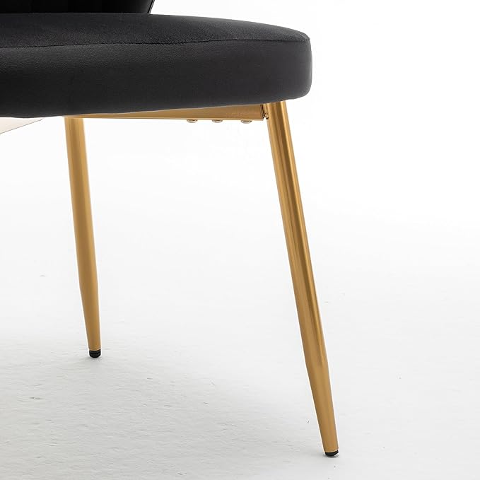 Modern Velvet Accent Chair for Living Room Bedroom Entryway or Small Spaces with Channel-Tufted Design Comfortable and Trendy Armless Seat Black