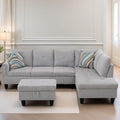 FONTOI L Shaped Sectional Couches for Living Room Modern Modular Sectional Sofa with Ottoman Storage Comfy L Shaped Couch with Chaise for Bedroom Apartment Furniture Gray