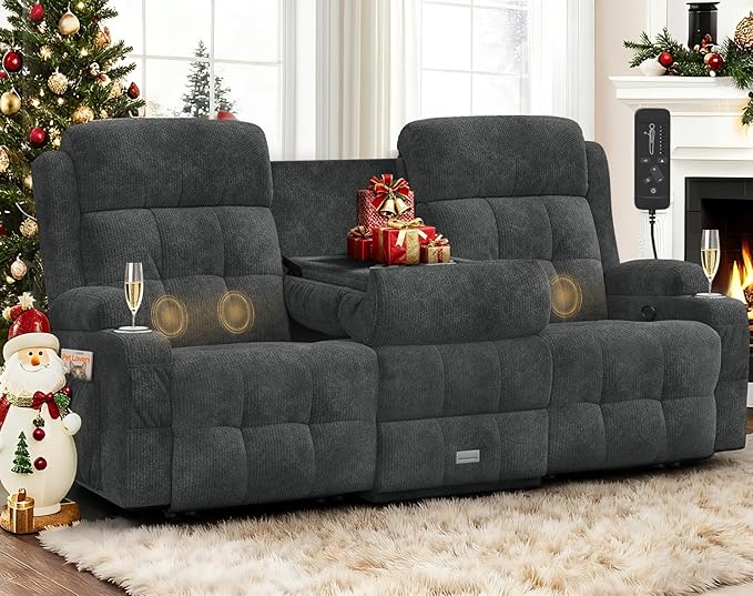 Recliner Sofa Fabric Reclining Sofa 3 Seater Massage Flip Back Sets with Heavy Weight Capacity RV Loveseat Clearance Recliner Couch with Storage Cup Holders Wall Hugger Couches for Living Room
