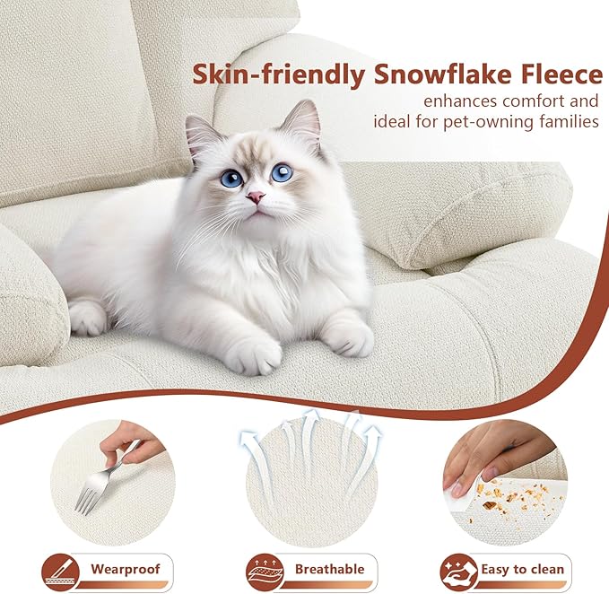 cinkehome Small Power Lift Recliner Chair for Elderly Electric Lift Chairs Easy Remote Wide Footrest Side Pockets Soft Snowflake Fleece Beige