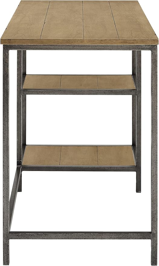 Crosley Furniture Brooke Small Home Office Desk with Storage Shelves Washed Oak