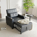 AILEEKISS 3 in 1 Convertible Sleeper Chair Bed Pull Out Sofa Chair Bed with Cup HoldersUSB &amp Type C PortsSide Pockets Linen Fabric Sleeper Single Sofa Couch for LivingroomApartmentOffice (Blac