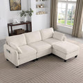 Sectional Sofa for Living Room L Shaped Chenille Fabric Couch with Storage Chaise Solid Eucalyptus Wood Frame Comfortable Cushions Modern Sectional Couch