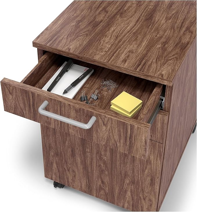 Union &amp Scale Essentials Mobile Pedestal File Left Or Right 3-Drawers: Box/Box/File Legal/Letter Espresso 15.6 X 21.3 X 24.3