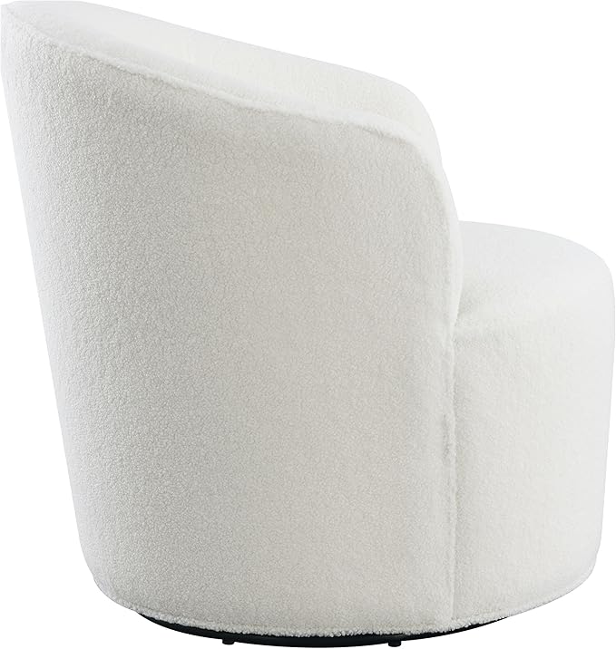 Coaster Home Furnishings - Joyce - Upholstered Barrel Back Swivel Chair with 360-Degree Seating and Padded Seat - Living Room - White - 905633