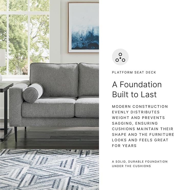 Signature Design by Ashley Hazela Contemporary Sectional Sofa Couch with Chaise Lounge Gray