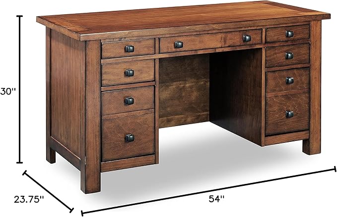Homestyles Tahoe Aged Maple Executive Pedestal Desk