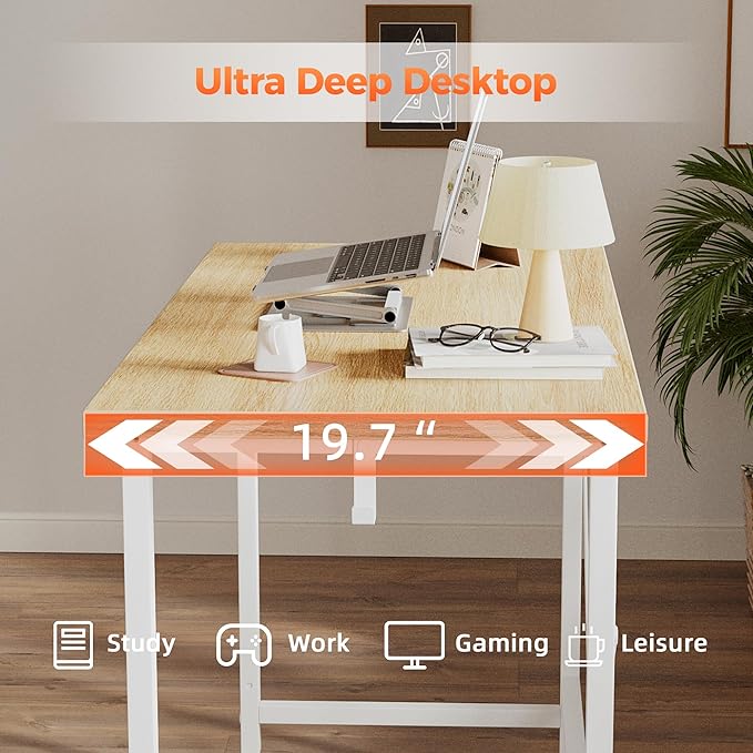 Mericonia 32 inch Computer Desk 0.6 Thick Modern Simple Study Writing Table Office Desk for Home Bedroom Office