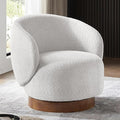 Swivel Accent Chair Round Barrel Armchair Upholstered Performance Fabric for Living Room Bedroom Waitingroom1 BoxLight Grey
