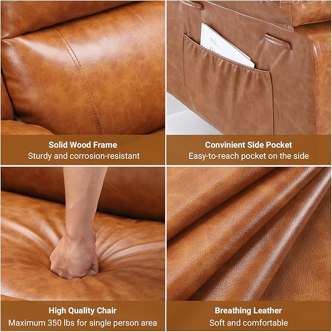 Power Lift Recliner with Heat and Massage – Adjustable Reclining Chair for Elderly with Cup Holders Side Pockets and USB Port for Living Room 22 Seat Brown