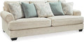 Signature Design by Ashley Monaghan Vintage Sofa with Accent Pillows Reversible Cushions and Rolled Arms Beige