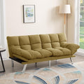 67” Convertible Futon Couch Bed Adjustable Pillow Top Arm Memory Foam Cloud Futons Loveseat Modern Light Gray Corduroy Mini Small Sofa Couches for Living Room