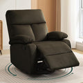 Swivel Rocker Recliner for Adults Small Recliner Chair for Small Spaces Rocking Glider-Nursery Rocking Chair for Living Room RV Nursery Bedroom Brown