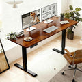 Anwick 2026 New 55 Electric Standing Desk Office Table &amp Sit Stand Up with Adjustable Height Rising Desks for Home Office USB LED 4 Programmable Memory Buttons (Brown Leopard)