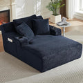 Avenix 66 Boneless Oversized Chaise Lounge Chair Indoor Boneless Chaise Lounge Chairs Cloud Sleeper Sofa Couch Bed with 3 Pillows for Living Room Fluffy Boneless Oversized Reading Chairs Dark Blue