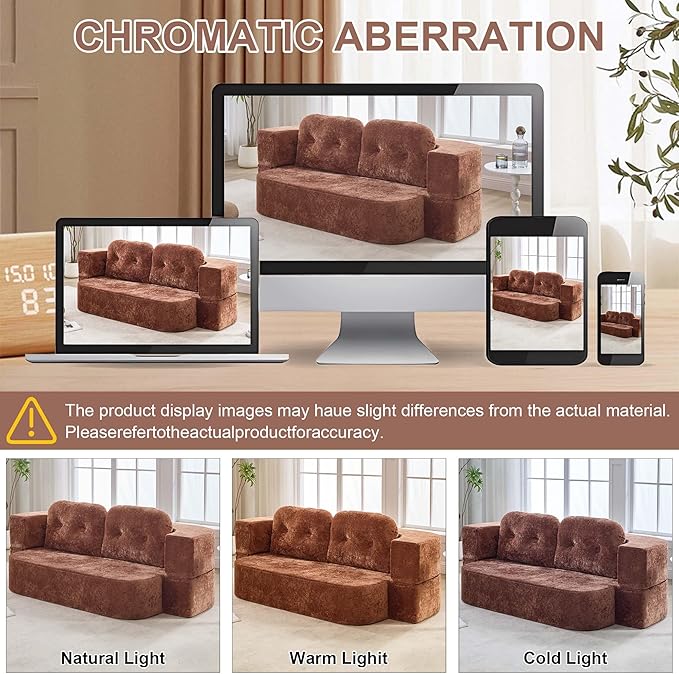 KIVENJAJA 78.7 Boneless Loveseat Convertible Folding Sofa Bed Full Size with Pillows Comfy Cloud Fold Out Couch Foldable Sleeper Sofa Bed for Living Room Small Spaces Office Apartment Orange