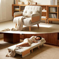 Convertible Lounger Fold-Out Sofa Bed 3-in-1 Sleeper SofaAdjustable Backrest Modern-Style Sofa for Small Spaces Bedrooms &amp Offices(Beige35.43)