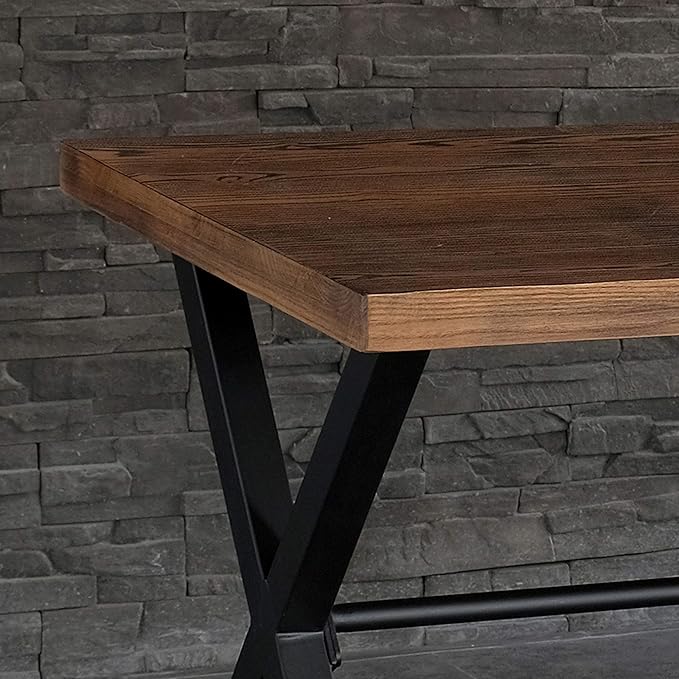 AC Pacific Nova Modern Industrial Home Office Computer and Working Desk Table Brown/Midnight