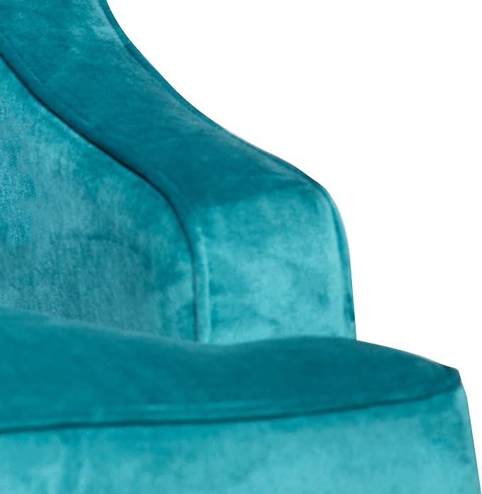 Homepop Home Decor | Upholstered Classic Swoop Arm Accent Chair | Accent Chairs for Living Room &amp Bedroom | Decorative Home Furniture Velvet Teal