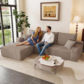 95 Modular Sectional Couch Boneless L Shaped Cloud Sofa with Chaise Lounge Corduroy Upholstered Couches Memory Foam Deep Seat No Assembly Required Ideal for Living Room(Camel Left Facing)