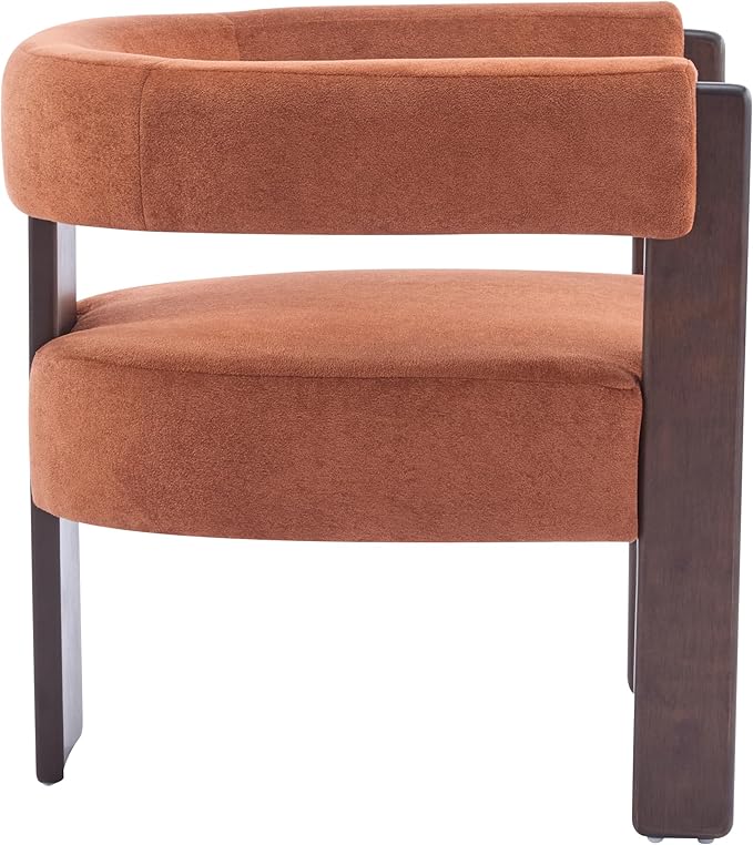 Christopher Knight Home Nettie Modern Accent Chair for Living Room Velvet Fabric Single Lounge Sofa Chair with Wooden Frame Comfy Reading Chair for Bedroom Lounge Armchair with CushionBurnt Orange