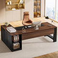 Tribesigns 78 L Shaped Executive Desk Large Office Computer Desk with Drawers and Lateral File Cabinet Modern Business Furniture Workstation with Storage Shelves for Home Office