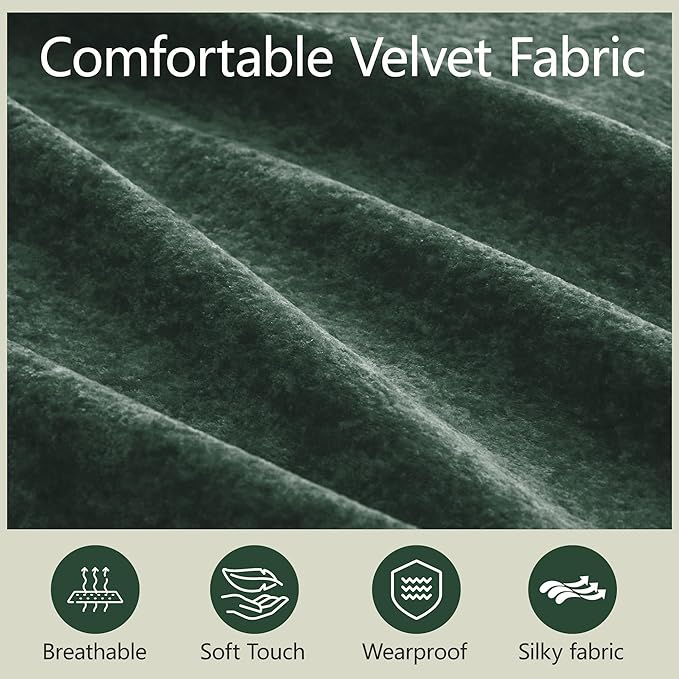 Boneless Couch Modular Sectional Sofa 80.3 Sectional Couches for Living Room Upholstered Cloud Couch Retro Velvet Floor Sofa with Ottoman Deep Seat Loveseat for BedroomGreen