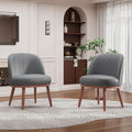 Accent Chair Set of 2 PU Leather Mid-Century Modern Chair for Small Space Comfy Upholstered Armless Chair for Living Room Bedroom Dark Gray