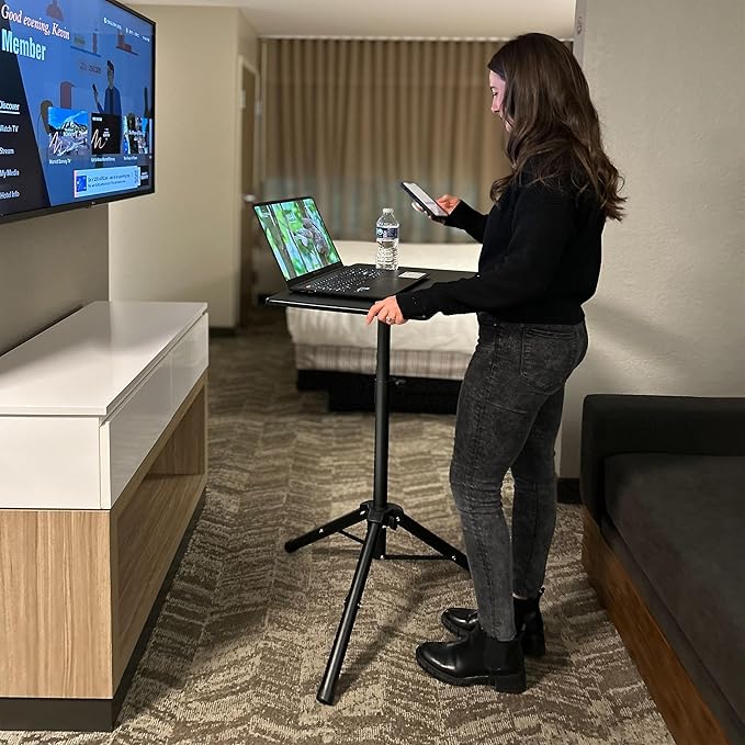 Victor Portable Adjustable Tripod Desk – Mobile Standing Desk Height Adjustment (30.5 to 45) for Laptops Projectors and More – Compact Lightweight &amp Stable for Home Office or Classroom (DC