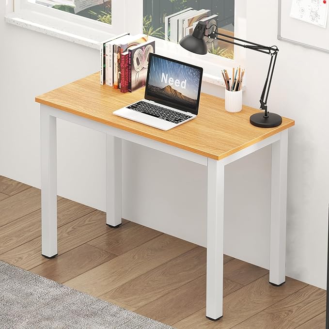Need Small Computer Desk 31-1/2'' Sturdy and Heavy Duty Writing Desk for Study Table Laptop Desk AC3BW (80 * 40)