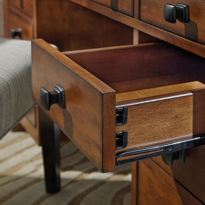 Homestyles Tahoe Aged Maple Executive Pedestal Desk